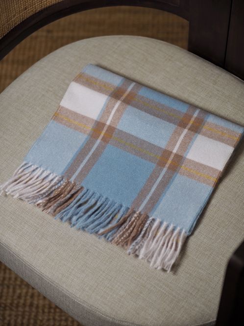 Hovedbilde Skjerf Check Lyseblå & Beige