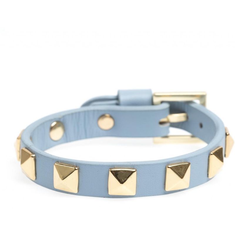 Leather Stud Bracelet Cool Blue