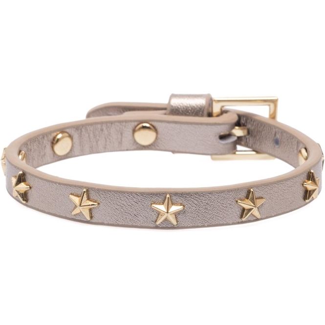 Hovedbilde Leather Star Stud Bracelet Mini Champagne Metalic