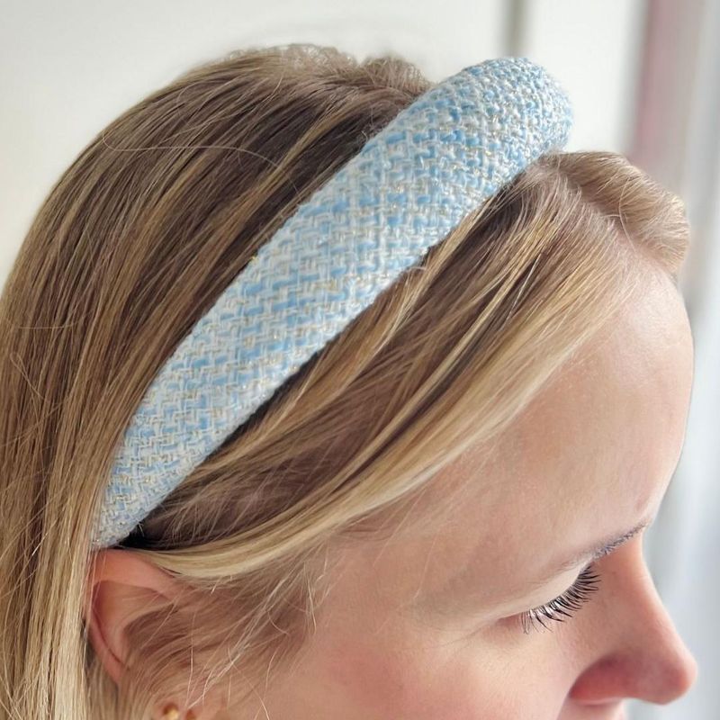 Tweed Hair Band Broad Light Blue