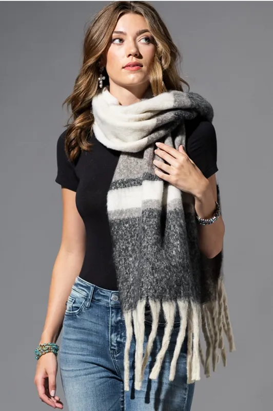 Plaid Scarf Black & Grey
