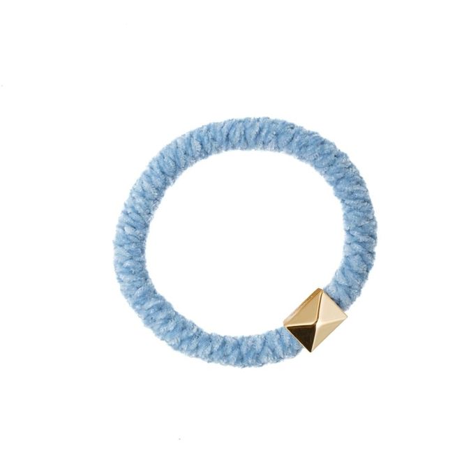 Hovedbilde Fluffy Fat Hair Tie W/Gold  Light Blue