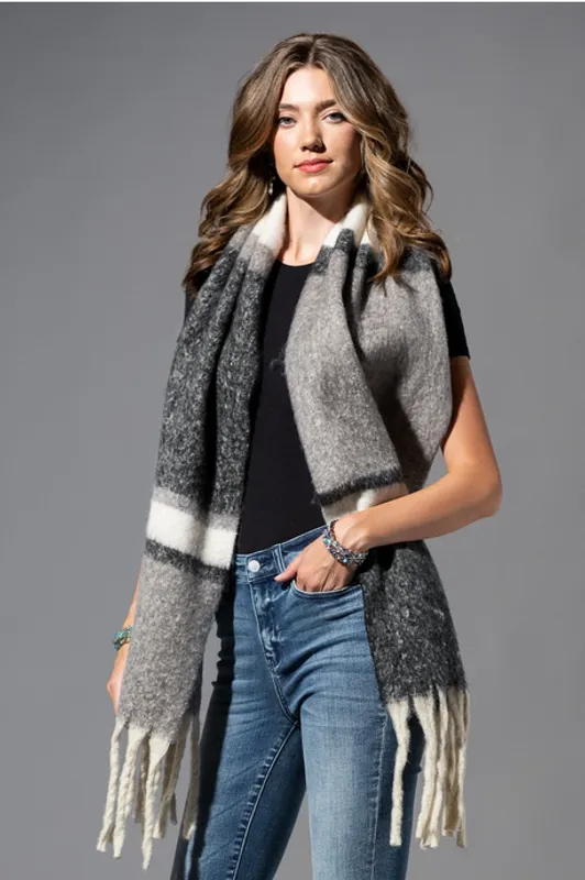 Plaid Scarf Black & Grey